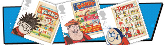 Beano, Dandy and Topper First Class stamps