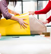 People wrapping package