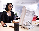 Woman working on computer