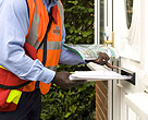 Postman delivering mail
