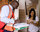 Postman and woman