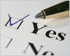 Pen ticking 'yes' in box