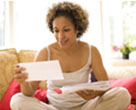 Lady opening mail