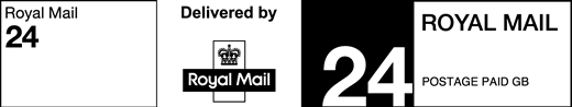 Royal Mail 24 Delivered by Royal Mail. Postage paid GB