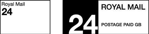 Royal Mail 24. Postage paid GB