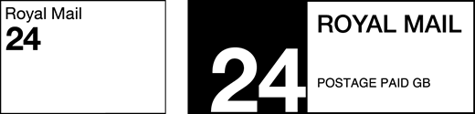 Royal Mail 24. Postage paid GB