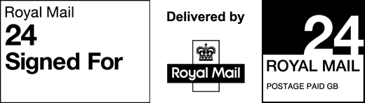 Royal Mail 24 Signed For. Delivered by Royal Mail. Postage paid GB