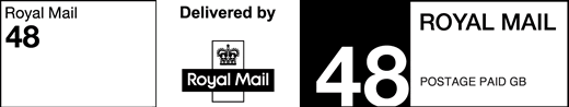 Royal Mail 48. Delivered by Royal Mail. Postage paid GB