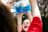 Woman and child enjoying direct mail item