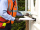 Postman delivering mail