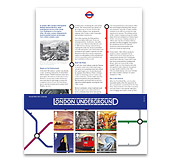 One First Day Cover with six stamps, one First Day Cover with the Miniature Sheet and one page on the history of the London Underground.