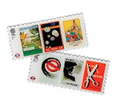 One Pin Badge with three pieces of art that appeared on the London underground.