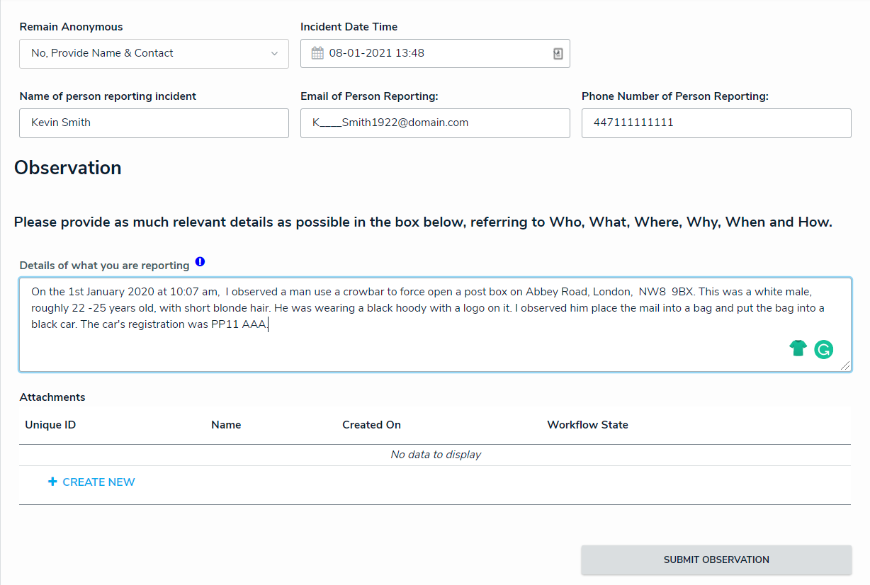 How Do I Report A Crime Against Royal Mail That I Ve Witnessed Suspect