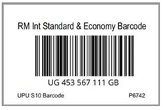 Unique 13-character barcode example