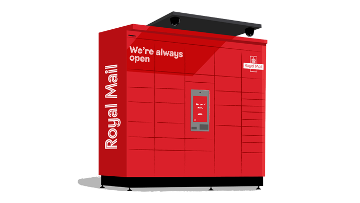 Red parcel locker