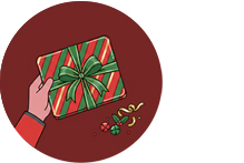 Christmas present bordeaux green