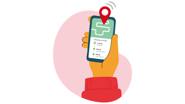 Illustration of tracking via the app