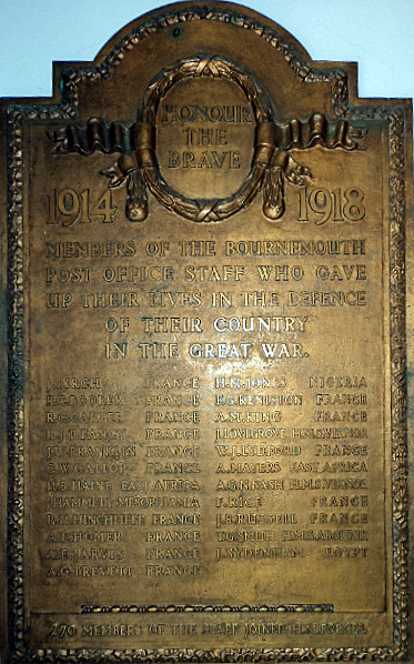 Bournemouth Post Office (Memorial) War Memorial