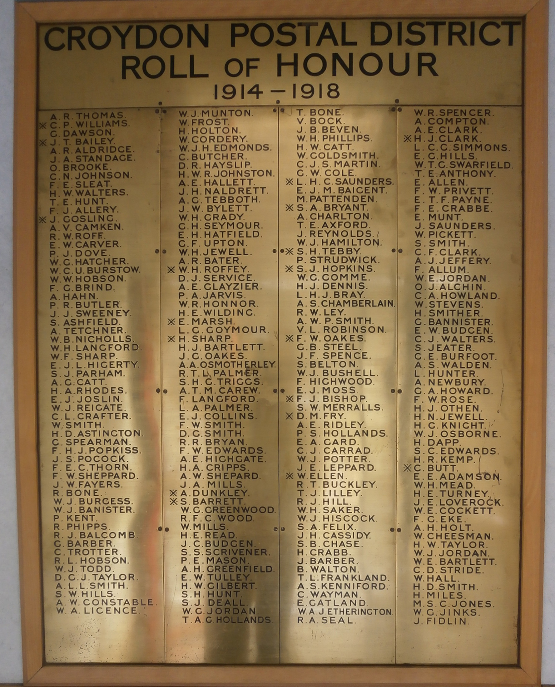 Croydon Post Office War Memorial