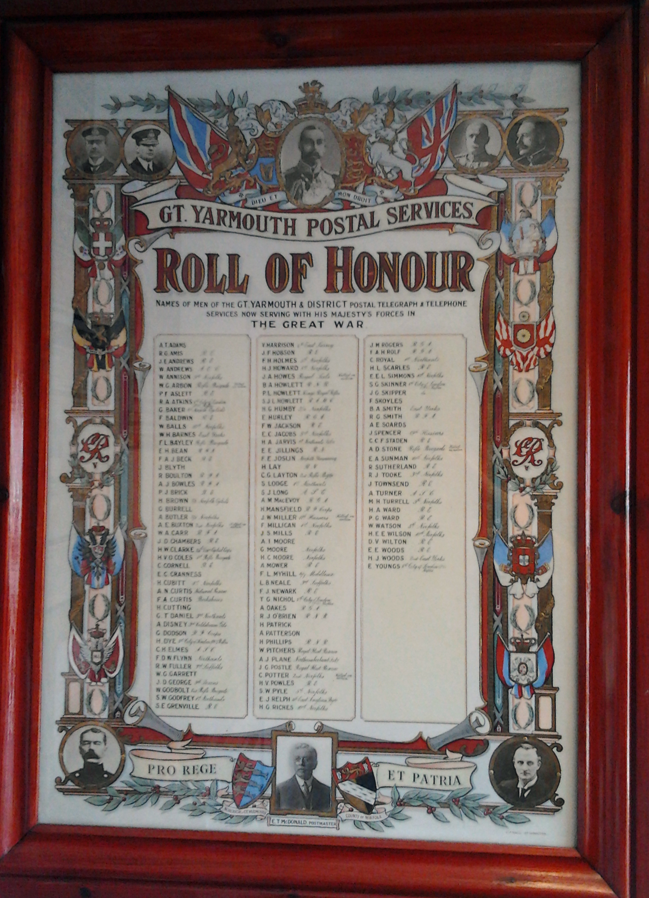 Great Yarmouth Postal Workers War Memorial Royal Mail Group Ltd