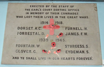 London - Earls Court Sorting Office War Memorial