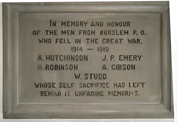 Stoke on Trent - Burslem Post Office War Memorial