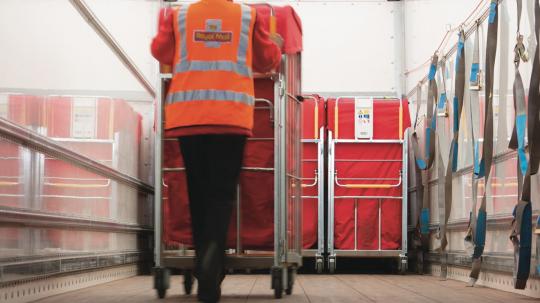 Loading a Royal Mail van