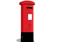Red tall postbox illustration Royal Mail