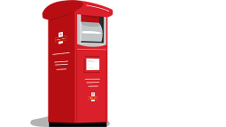 Red postbox parcel illustration